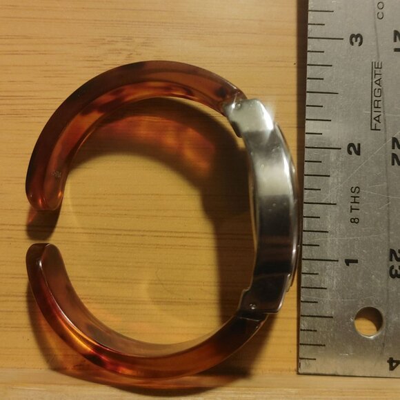 Watch Cuff Prestige Waltham Quartz Vintage Tortoiseshell  Stainless Steel Back - Picture 3 of 11